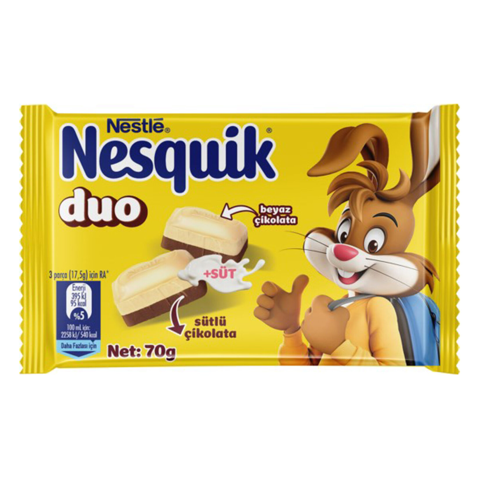 Nestle Nesquik Duo Kare Çikolata 70 G